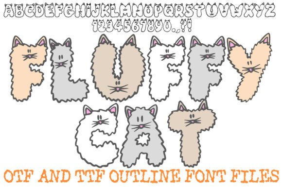 Fluffy Cat Font for Whimsical Campaign Designs