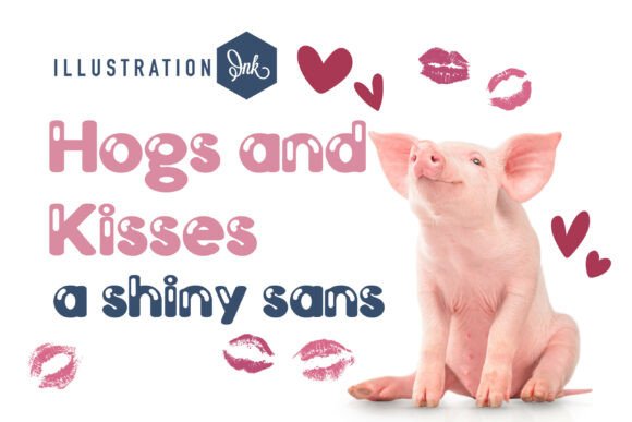 Hogs and Kisses Typeface for Editorial Design
